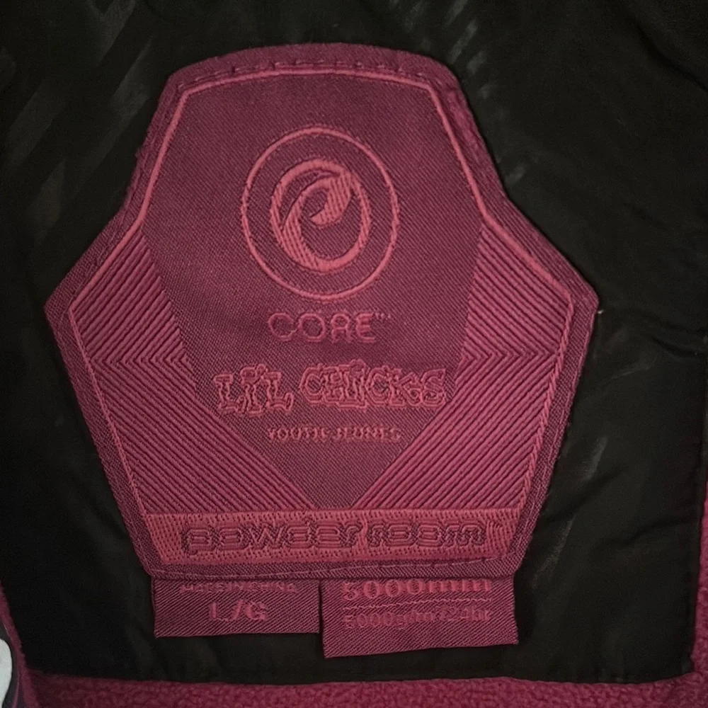 Core Powder Room Lil Chicks Ski/Snowboard/Winter Jacket Like New sz Large